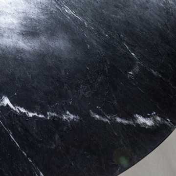 Masa rotunda cu blat din marmrura Marble 137x137x76 cm neagra - Img 3