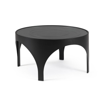 Măsuță de cafea Archie, rotundă, metal și sticlă, Ø70 cm
