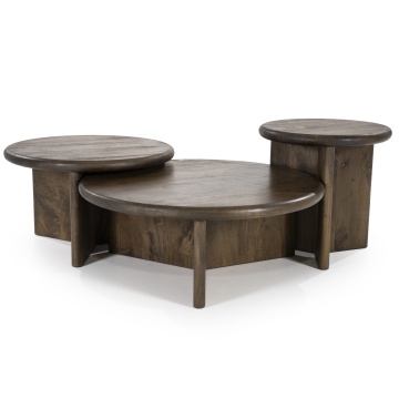Masuta de cafea din lemn de acacia Leoti maro 45 cm - Img 4