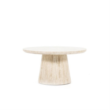 Masuta de cafea din travertin Aime 70x38 cm bej