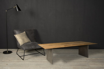 Masuta de cafea dreptunghiulara din lemn 135x75x35 cm maro/gri - Img 2