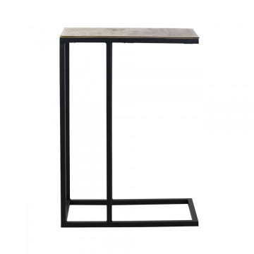 Masuta de cafea dreptunghiulara din metal Calloway 54x29x54 cm aurie - Img 2