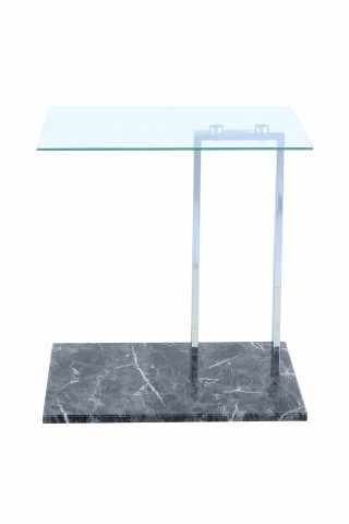 Masuta de cafea dreptunghiulara din sticla cu spatiu de depozitare Julius 45,7x35,5x49 cm transparent/negru - Img 3