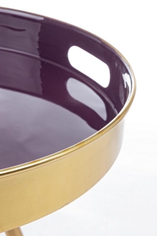 Măsuță de cafea Inesh Purple, rotundă, din oțel și oțel emailat, Ø42x50 cm - Img 3