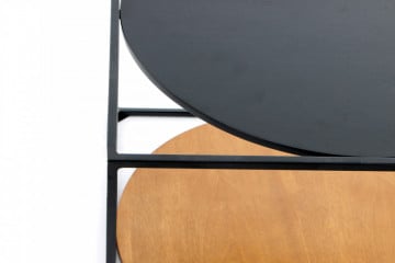 Masuta de cafea patrata cu spatiu de depozitare Cody 50x50x36 cm maro/negru - Img 5