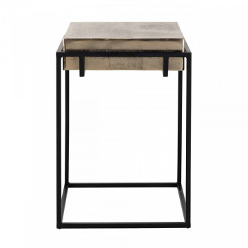 Masuta de cafea patrata din metal Calloway 61x42x42 cm aurie - Img 3