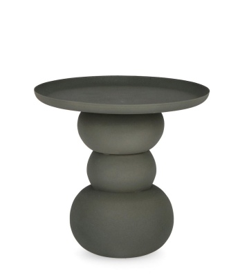 Măsuță de cafea rotundă Alpa, din oțel, finisaj mat cu efect rugos, negru, diametru 41 cm, înălțime 42 cm