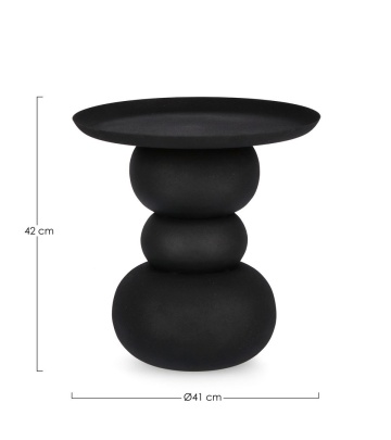 Măsuță de cafea rotundă Alpa, din oțel, finisaj mat cu efect rugos, negru, diametru 41 cm, înălțime 42 cm - Img 2