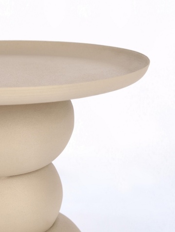 Măsuță de cafea rotundă Alpa, din oțel, finisaj mat cu efect rugos, muștar, diametru 41 cm, înălțime 42 cm - Img 3