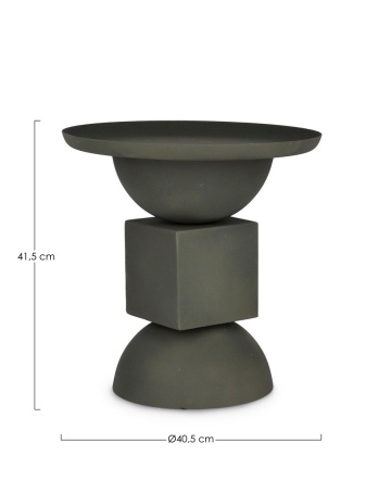 Măsuță de cafea rotundă din oțel, mată, verde, 40.5x41.5 cm - Img 2