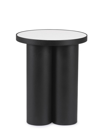 Măsuță de cafea rotundă Rondel, cu blat din marmură și structură metalică, diametru 40 cm, înălțime 50 cm - Img 2
