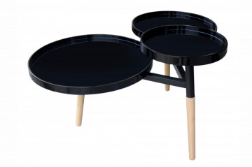 Masuta de cafea triplet Butler 86,5x71x50 cm neagra - Img 4