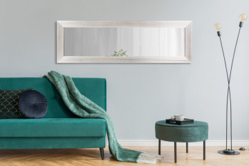 Oglinda dreptunghiulara cu rama din polistiren alba/argintie Harper, 147cm (L) x 47cm (L) x 1,8cm (H) - Img 3