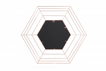 Oglinda hexagonala cu rama din metal cupru Romeo, 1.5cm (L / D) x 69cm (W) x 79.5cm (H) - Img 3
