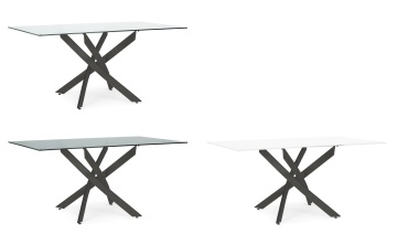 Picioare din oțel vopsit negru masă dining Modern, 160x90 cm - Img 4