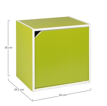 Polita Cube cu usa verde 35 cm - Img 2