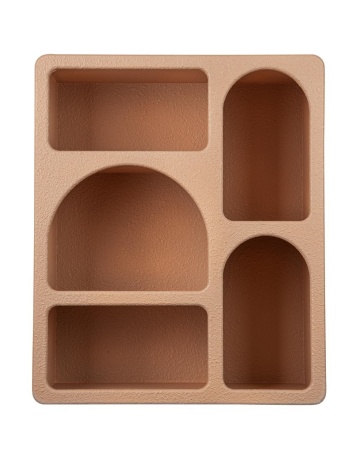 Raft de perete dreptunghiular din MDF, alb cremos, 40x20x48 cm - Img 2