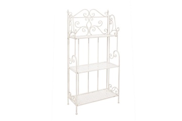 Raft Emily cu 3 polițe, pliabil, din metal vopsit electrostatic, 60 x 28 x 127 cm