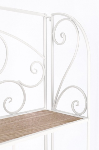 Raft Guenda, 4 polițe, pliabil, din metal și MDF, vopsit electrostatic, alb, 59x28x167 cm - Img 6