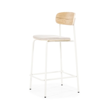 Scaun de bar Skoladin lemn de frasin bej 95 cm - Img 2