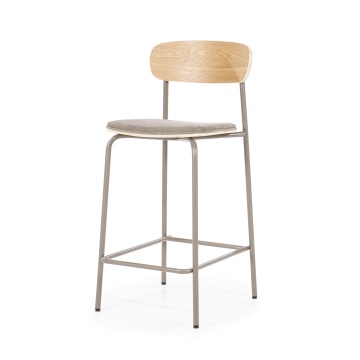 Scaun de bar Skoladin lemn de frasin taupe 95 cm