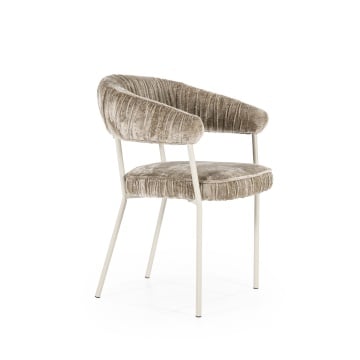 Scaun Lizzy din Țesătură și metal taupe - Img 10