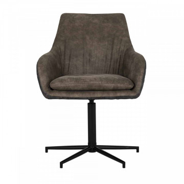 Scaun piele artificiala Lucy negru/maro - Img 4