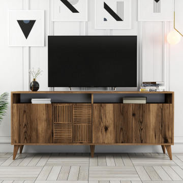 Servanta din pal melaminat Milano nuc 180x78,6x35 cm - Img 6