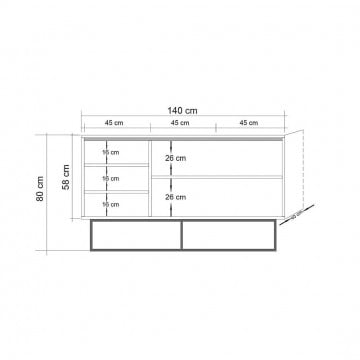 Servanta din pal melaminat Quantum Mare pin 140x80x40 cm - Img 5
