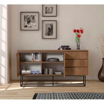 Servanta din pal melaminat Ruba nuc 140x72x36 cm - Img 2