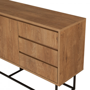 Servanta din pal melaminat Ruba nuc 140x72x36 cm - Img 6