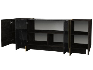 Servanta din pal melaminat Veyron neagra 180x75,5x46,6 cm - Img 6