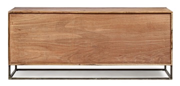 Servanta Egon, 4 uși, stil nordic, din lemn de acacia și oțel, 175x40x76 cm - Img 4