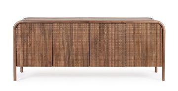Servanta Sanat, cu 4 uși, din lemn masiv de mango, 180x45x75 cm - Img 2