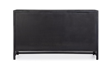 Servanta Weston, 2 uși și 3 sertare, lemn de mango și ratan, finisaj nitrocelulozic, 150x40x90 cm - Img 4