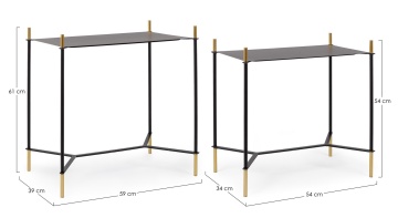 Set 2 măsuțe cafea Anisha, din oțel vopsit electrostatic - Img 2