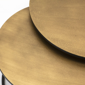 Set 2 masute de cafea rotunde din metal Setto 70x70x38 cm maro - Img 2