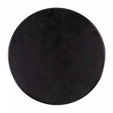 Set 2 masute de cafea rotunde din otel si stejar Blackbone 42x91,5x91,5 cm argintiu/negru - Img 2