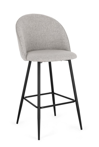 Set 2 scaune de bar Tanya, structură din oțel, șezut tapițat cu poliester, 51x52x107 cm