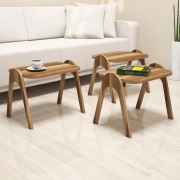 Set 3 masute de cafea Paris nuc 48,6x42x35,5 cm - Img 3