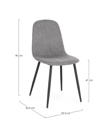 Set 4 scaune Irelia, din poliester, Gri închis, 52,5x42,5x90 cm - Img 3