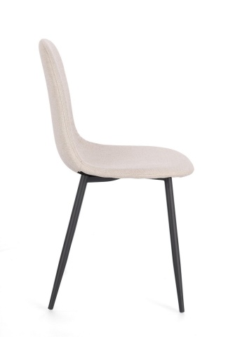 Set 4 scaune Irelia, din poliester, Negru/Bej, 52,5x42,5x90 cm - Img 6