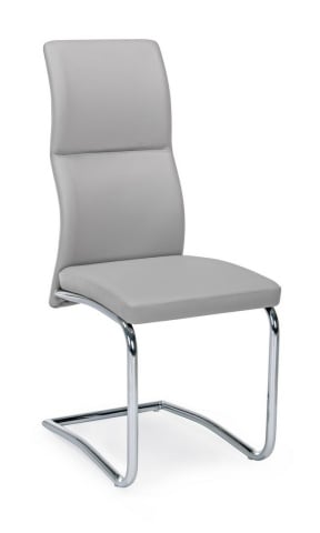 Set 4 scaune Thelma din piele ecologica gri deschis