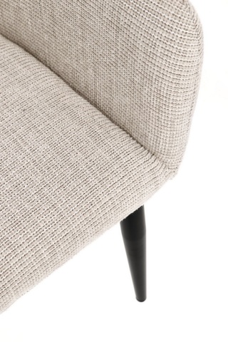 Set de 2 fotolii , structură din oțel vopsit electrostatic, tapițerie textilă, bej deschis, 59x60x78 cm - Img 7