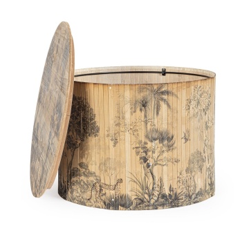 Set de 2 măsuțe de cafea rotundă Namika, din bambus, diametru 58 cm, înălțime 40 cm - Img 5