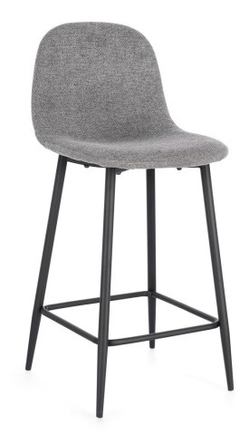 Set de 2 scaune de bar Irelia, cu șezut din piele ecologică și picioare din oțel, gri închis