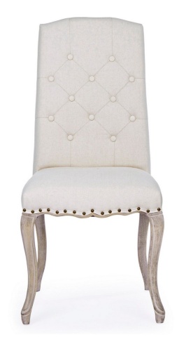 Set de 2 scaune Diva, căptușite, cadru din lemn și tapițerie din textil, albe, 51x53x99 cm - Img 3