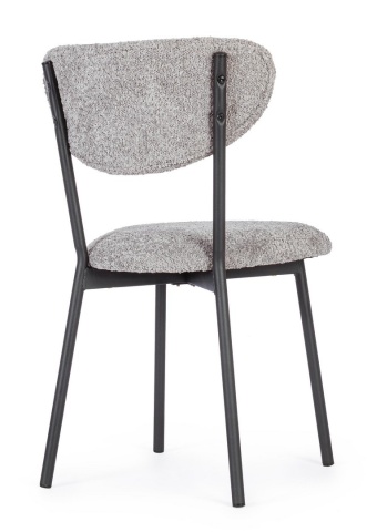 Set de 2 scaune Ludmilla, tapițerie bouclé, gri deschis, 47x50x77.5 cm - Img 2