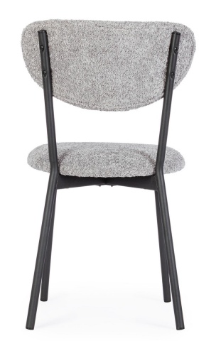 Set de 2 scaune Ludmilla, tapițerie bouclé, gri deschis, 47x50x77.5 cm - Img 5