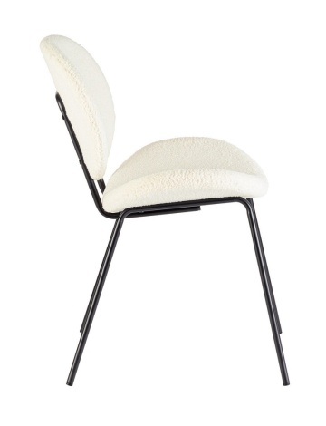 Set de 2 scaune Maddie, din țesătură bouclé și metal, alb, 52x59.5x79.5 cm - Img 6